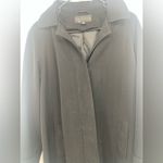 Gallery  woman's black trench‎ coat with hood  size Medium Photo 2