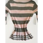 Vintage Y2K 90s Lei Women's Sweater Fitted Pink Gray Striped 2000s Preppy XL Photo 8