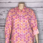 Foxcroft  NYC Wrinkle Free NWT Size 16 Citrus Fruit Roll-Tab Sleeve Button Shirt Photo 1