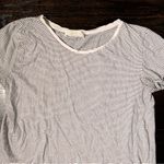 ZARA Black and White Striped Asymmetric Hem Tee Photo 1