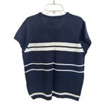 Vtg Y2K Bobbie Brooks Navy White Striped Short Sleeve Boxy Sweater Small Blue Photo 1