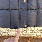 Lands' End Black Shimmer Down Parka with faux fur trim hood SMALL Photo 5