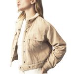 Anthropologie PILCRO Women’s Shrunken Sherpa Lined Tan Corduroy Jacket Photo 1