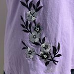 Hanes Purple Embroidery Flower Tank Top Photo 4