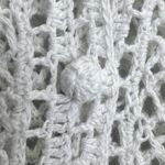 Y2K Crochet Button Up Knit Top Cardigan Size SP White Boho Fairy Hippie Cottage Photo 3