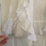 FOR THE REPUBLIC  100% Linen Women’s Ruffle Tie-Front Blouse Sz 8 Photo 2