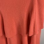 J. Crew Size L Sweater Tank Top Merino Wool Tiered Neon Coral Tie Strap Crop Pink Photo 5