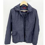 Hunter Women's Navy Blue Quilted Long Sleeve Collared Jacket Size 4 Photo 10