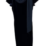Social Circles Black Velvet Evening Dress Sheath Draped Shawl Collar Size 10 Photo 0