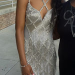 Alglistt Silver Sparkly Prom Dress Photo 0