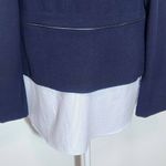 ZARA  Navy Knit Pullover with Zipper Hem and Blue Stripe Accent NWT Size Medium Photo 7