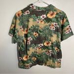 Vintage Shenanigans Short Sleeve Button Down Tropical Floral L Tan Size L Photo 6