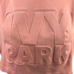 Ivy Park  Pink Sleeveless Embossed Logo Hooded Sweatshirt Boxy Cropped Tank Top M Photo 2