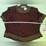 Adrianna Papell  Black Beaded Silk Burgundy Holiday Formal Lined Top Blouse 2X Photo 9