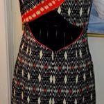 NWOT MUSE Orange & Black Scuba Knit Dress With Back Cut Out~GEO PRINT~6 Multiple Photo 1