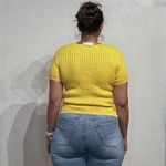 Knit Street Yellow Short Sleeve Sweater Sz S NWT Photo 8