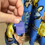 Vivienne Tam Women's  Blue Yellow Tan Floral Knee Length Skirt Sz 12 Unlined Y2K Photo 8