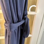 ZESICA Women's Navy Strapless Belted Wide Leg Jumpsuit Photo 6