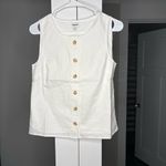 J.Crew NWT Linen-blend Button-front Shell Tank Top White Photo 1