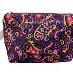 Ann Taylor Purple Floral Cosmetic Travel Bag Wristlet Clutch NWT Photo 0