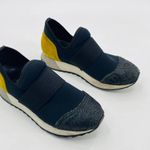 M. Gemi Colorblock Neoprene Slip on Sneakers Size 37 Black Gold Textured Toe Photo 1