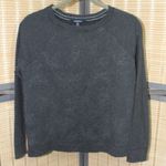 Land's End Quilted Flower Crewneck Sweatshirt in Charcoal Gray Heather Photo 0