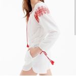 J.Crew  Embroidered Cotton-Linen Beach Romper- Size XS Photo 1