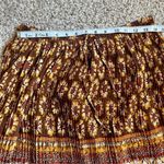 Alfred Dunner 🦋  Brown Flower Maxi Skirt 12P Vintage Drawstring Waist Photo 4