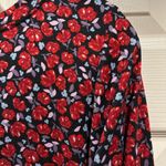 Motherhood Maternity  crew neck long sleeve red floral shirt size large Photo 4