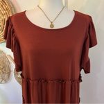 Zenana Outfitters Tiered Ruffle Rust Dress RS-8352X Babydoll Boho Chic Western Fall (2X) Photo 2