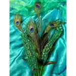 FIESTA Emerald Green Peacock High Low Ruffled Gown Dress Sequin Bling Glam Sz L Size L Photo 12