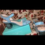 Andrew Geller Aqua Snakeskin print heels Photo 2
