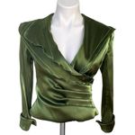 Jessica Howard  Evening Jessica Evening Iridescent Green Chiffon Blouse Photo 2