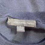Adrianna Papell  Sweater Blouse 3/4 Balloon Sleeve Floral Ruffle Neck in Navy S Photo 7