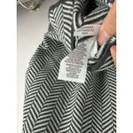 Calvin Klein Calvin Klein Sweater Womens L Gray White Chevron Cowl Neck Mod Preppy Soft Knit Photo 4