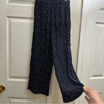 Aritzia Wilfred Navy Blue & White Leopard Print Women's Pants w/ Tie Detail XS Photo 2