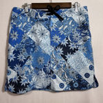 RipSkirt Blue Floral Paisley Patchwork Pull On Skirt Women L Hawaii Swim Pockets Size L Photo 0