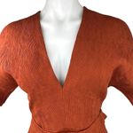 ASOS NEW  Brown V-neck Short Sleeve Belted Knee Length Midi Pencil Sheath Dress 0 Photo 3