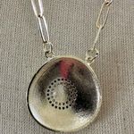 Rhinestone Evil Eye Paper Clip Necklace Gold Photo 4