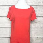 Ralph Lauren Lauren Red Square Neck Side Button Short Sleeve T-Shirt Size Large Photo 8