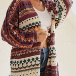 SPLA Womens Boho Ethnic Southwestern Knit Fringe Open Front Cardigan Size S Photo 0