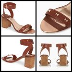 Ted Baker 💕💕 Biah Ankle Strap Studded Bow Block Heel Sandals Brown EU 39.5 NWT Photo 1