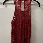 Windsor Red Holiday Lace Cutout Bodycon Maxi Dress with Slit Photo 5