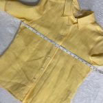 Talbots  Petites Chic Butter Yellow Long Sleeve Polo Collar Shirt Irish Linen. Photo 6