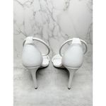 Schutz  Sandals Size 5B White Leather Open Square Toe Stiletto Heel Ankle Strap Photo 7
