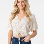 Patrons of Peace  polka dot crop top tie front size large Photo 0