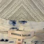 Rebecca Taylor  Women’s Blue Floral Ruffle Sleeve Top - Size XS Photo 3