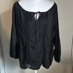 Hot in Hollywood Bohemian Peasant Blouse with All Over Lace Insets Black Size XS Photo 0