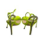 Schutz new  𒀭 Islah Satin + Crystal Heeled Sandals 𒀭Fresh Green [Neon] 𒀭 7.5M Photo 3