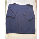 Chico's Gathered Hem Navy Blue Floral Print Short Sleeve Top 100% Cotton Size 2 L Photo 7